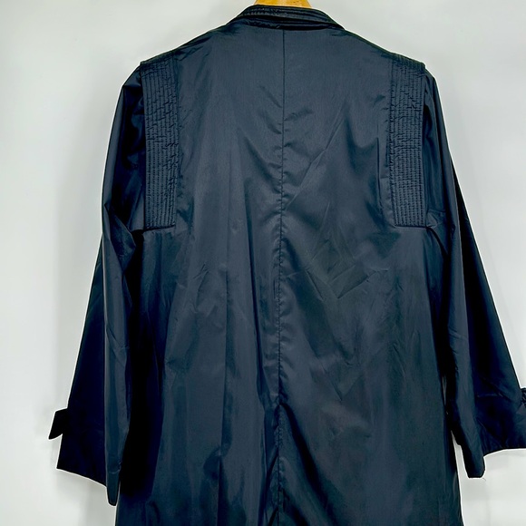 Vintage Mervyn’s Lined Black Trench Coat Gen X punk  whimsy goth 14 - Picture 5 of 16